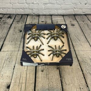 Set of 4 Metal Decorative Wall Spiders Halloween Decor